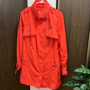 Micheal Kors Trench Bright Pink Coat Size L